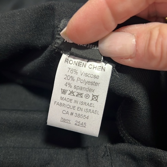 Ronen Chen Black Lagenlook Midi Skirt size 2/M - Picture 12 of 13